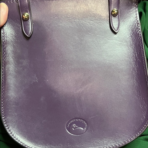 Dooney & Bourke Alto Collection Purple Leather Happy Saddlebag Crossbody-BEAUTY! - Picture 4 of 5